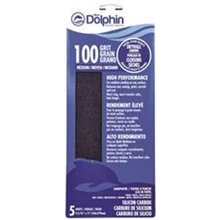 Blue Dolphin Silicon Carbide Drywall Sheets, 4.18 X 11 In., 100 Grit, 5PK